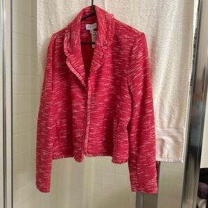 Elle Red Plush Blazer Textured Suit Jacket